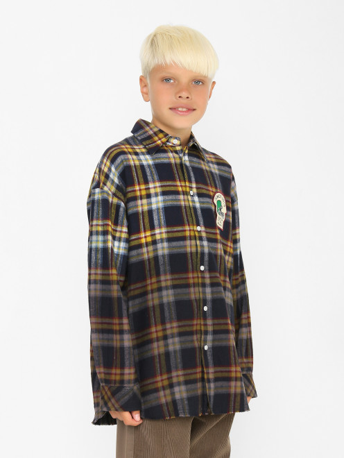 Хлопковая рубашка с узором N21 - МодельВерхНиз
