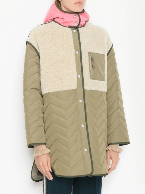 Стеганая куртка с контрастными вставками и капюшоном Paul Smith - МодельВерхНиз