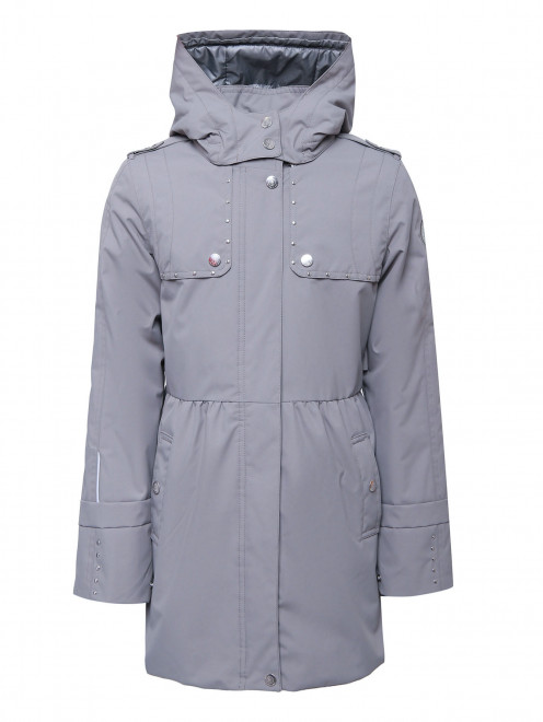 Утепленное пальто с металлическим декором Poivre Blanc - Общий вид
