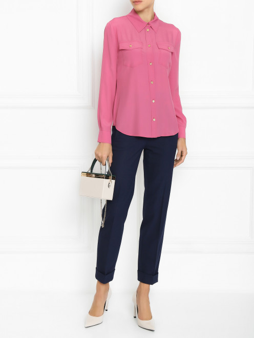 Блуза из смешанного шелка с карманами Moschino Boutique - МодельОбщийВид