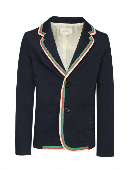 Пиджак из хлопка с контрастной отделкой Gucci - Общий вид
