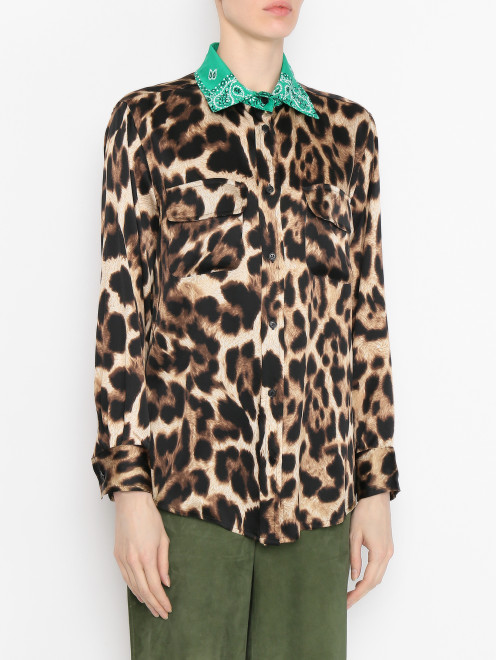 Блуза из шелка с узором Forte Dei Marmi Couture - МодельВерхНиз