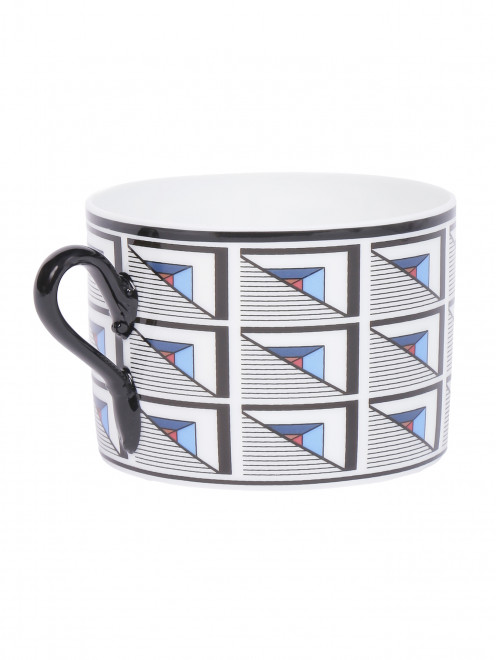 Чашка чайная из фарфора с геометрическим узором Ginori 1735 - Обтравка1