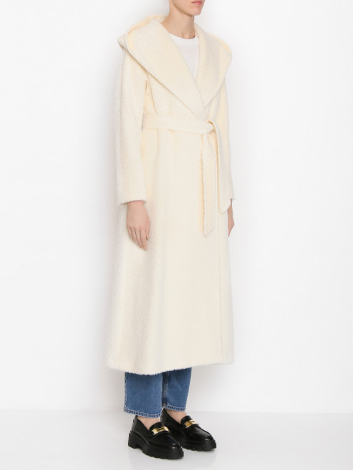 Пальто из альпаки и шерсти с капюшоном Max Mara - МодельВерхНиз