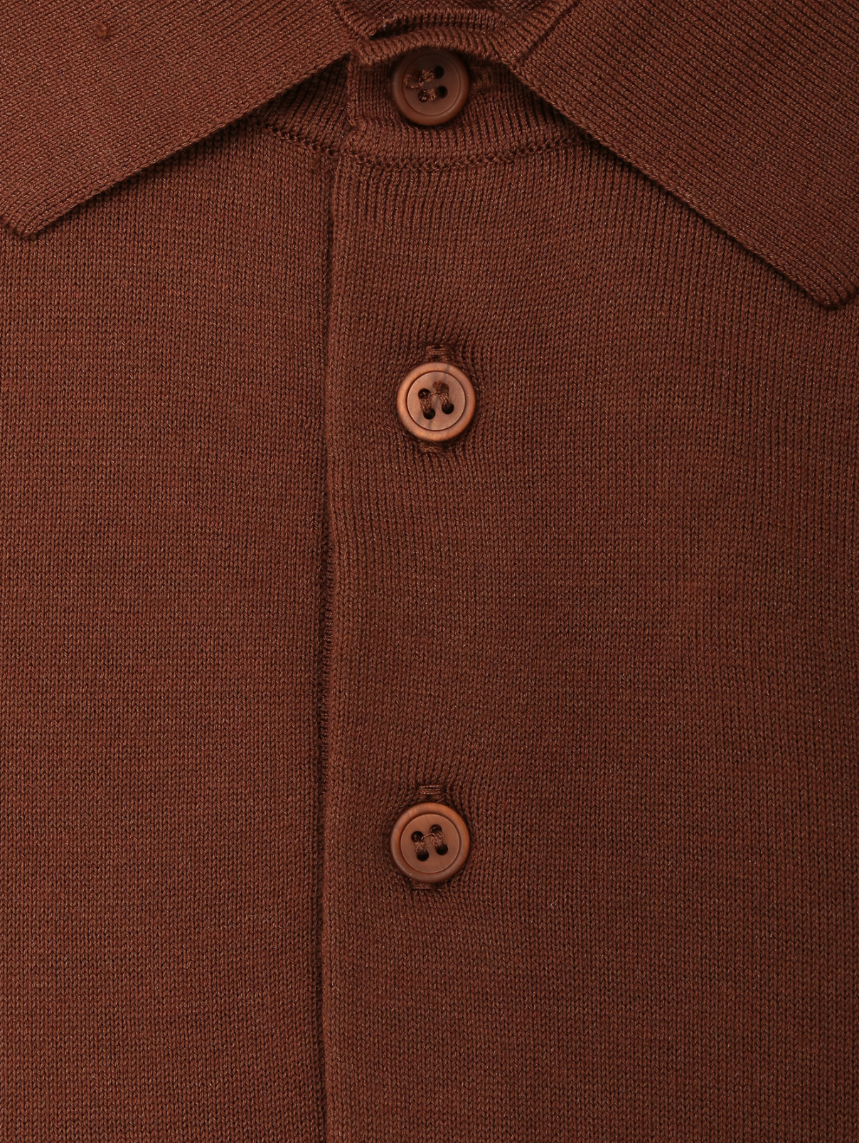 Kangra Cashmere коричневое поло из шелка и хлопка с коротким рукавом