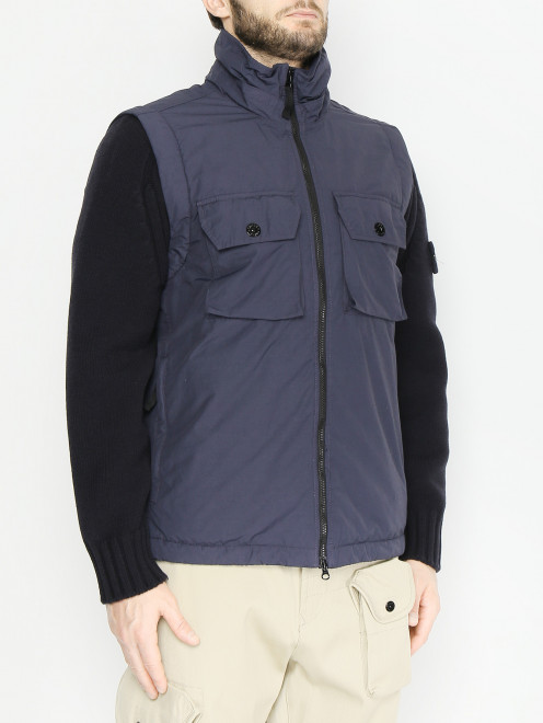 Куртка из шерсти на молнии с накладными карманами Stone Island - МодельВерхНиз