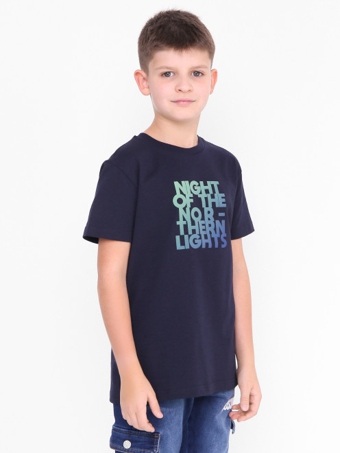 Хлопковая футболка с принтом Il Gufo - МодельВерхНиз