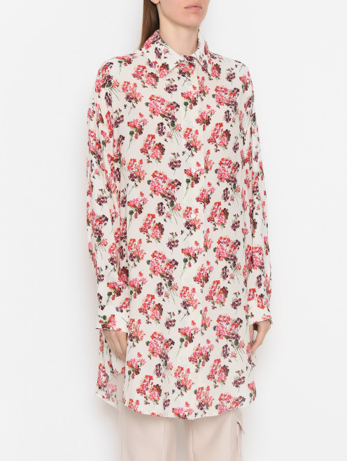 Блуза из вискозы с цветочным узором Antonio Marras - МодельВерхНиз