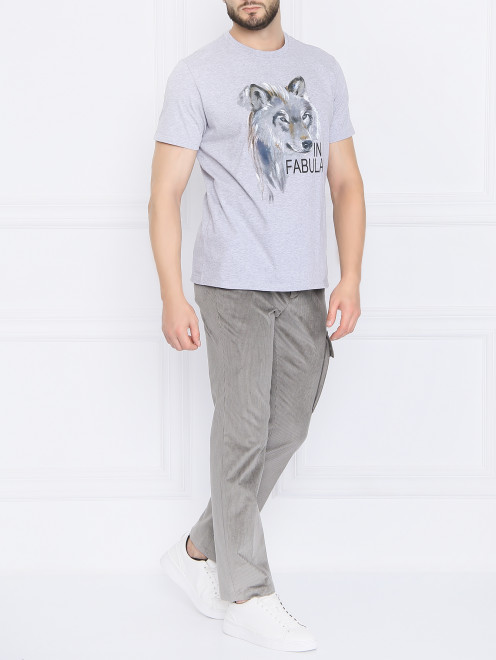Вельветовые брюки из хлопка с накладным карманом Paul Smith - МодельОбщийВид