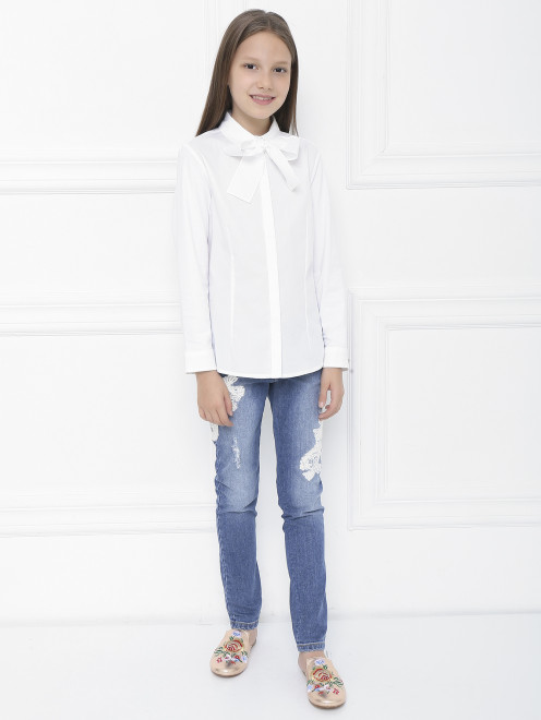 Рубашка из комбинированного хлопка Aletta Couture - МодельОбщийВид