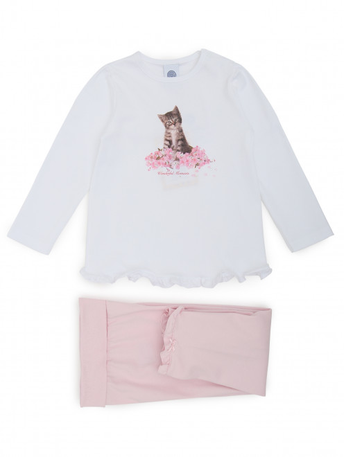 Пижама из хлопка с принтом Sanetta - Общий вид