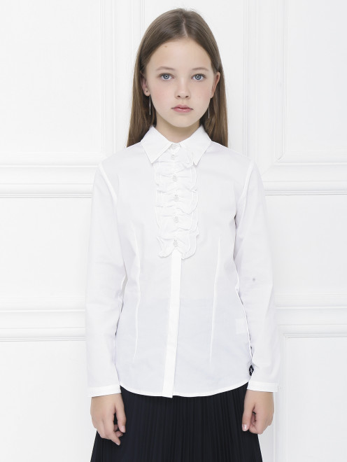 Рубашка хлопковая с жабо Aletta Couture - МодельВерхНиз
