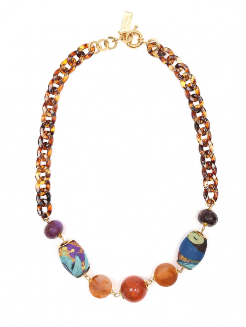 Ожерелье из камней и шелка с узором Etro - Общий вид