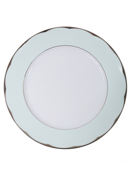 Блюдо круглое из фарфора с серебряной каймой  Haviland - Общий вид