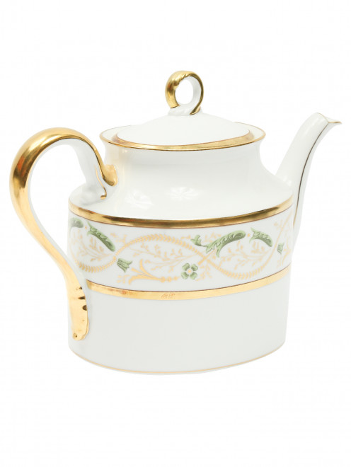 Чайник из фарфорас орнаментом и золотой каймой Ginori 1735 - Обтравка1