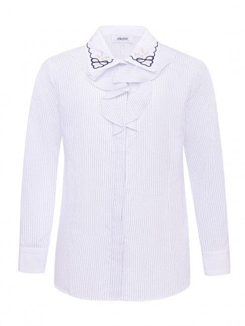 Блуза из хлопка с вышитым воротником Aletta Couture - Общий вид