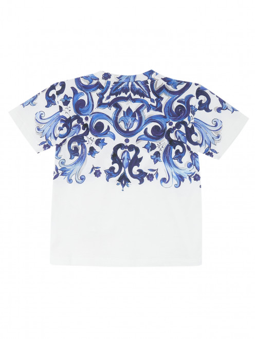 Хлопковая футболка с узором Dolce & Gabbana - Обтравка1
