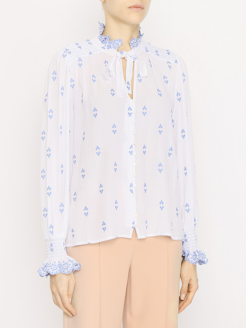 Блуза свободного кроя с вышивкой Suncoo - МодельВерхНиз