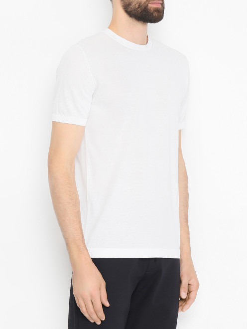 Базовая футболка из хлопка Kangra Cashmere - МодельВерхНиз