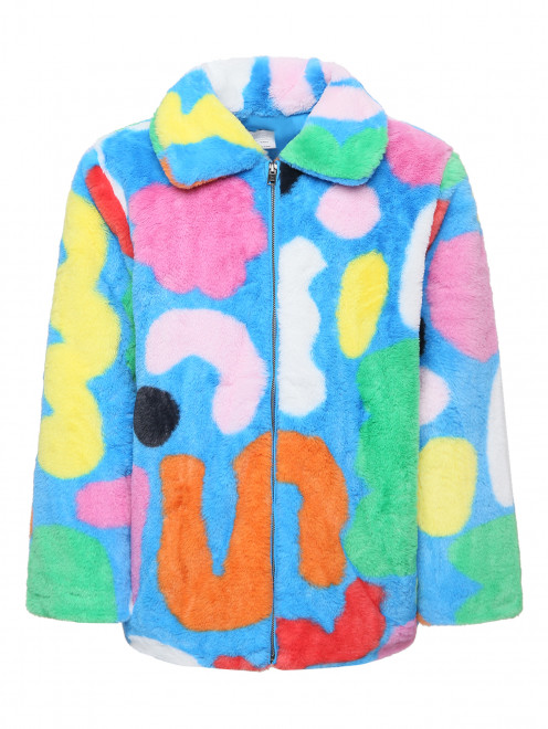 Пальто из искуственного цветного меха Stella McCartney kids - Общий вид