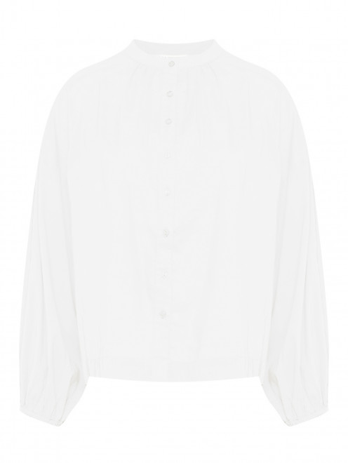 Блуза однотонная из хлопка на пуговицах Maia Bergman - Общий вид