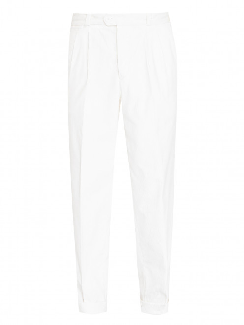 Однотонные брюки из хлопкового вельвета PT Torino - Общий вид