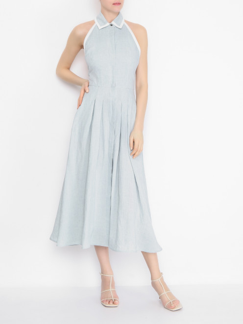 Платье из льна с контрастной отделкой Max Mara - МодельОбщийВид