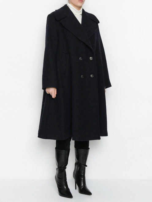 Пальто из альпаки и шерсти расклешенного кроя Marina Rinaldi - МодельВерхНиз