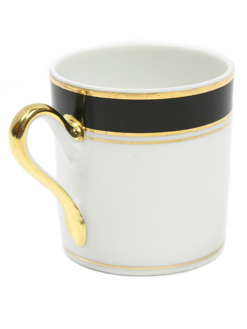 Чашка для кофе с широкой черной окантовкой и золотой каймой Ginori 1735 - Обтравка1
