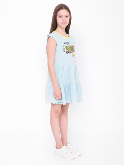 Хлопковое платье с коротким рукавом Little Marc Jacobs - МодельВерхНиз