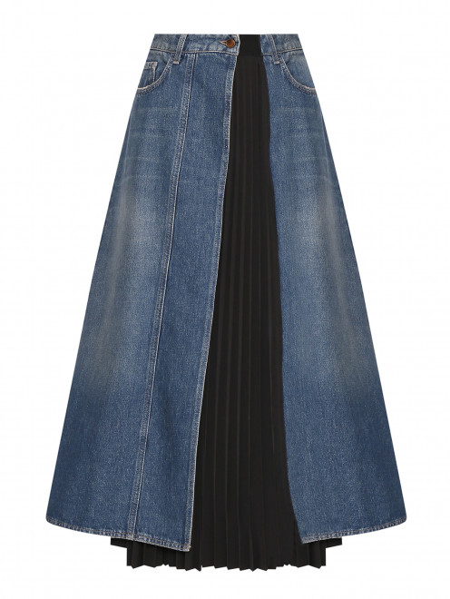 Джинсовая юбка с плиссированной вставкой Alysi - Общий вид