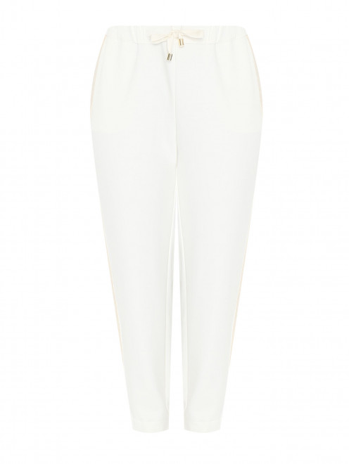 Однотонные брюки на резинке с лампасами Marina Rinaldi - Общий вид