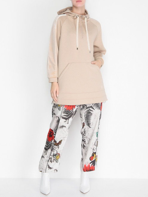 Атласные брюки с цветочным узором Marina Rinaldi - МодельОбщийВид