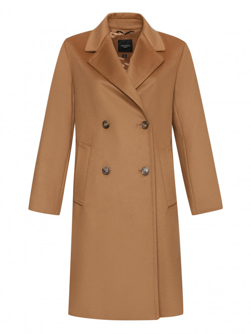 Двубортное пальто из шерсти с карманами Weekend Max Mara - Общий вид