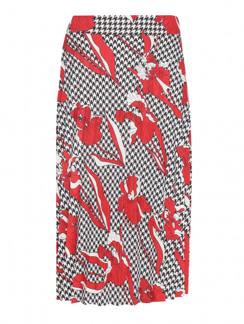 Плиссированная юбка-миди с узором Moschino Boutique - Общий вид