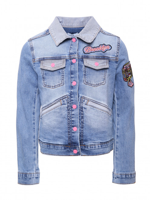 Джинсовая куртка с нашивками Little Marc Jacobs - Общий вид