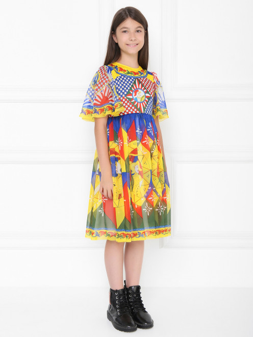 Шелковое платье с узором Dolce & Gabbana - МодельВерхНиз