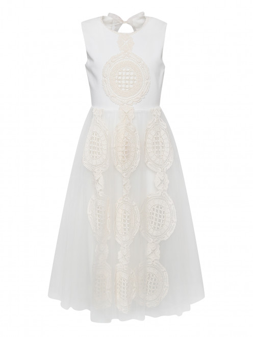 Платье декорированное кружевом Rhea Costa - Общий вид