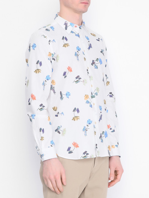 Рубашка из хлопка с цветочным узором Paul Smith - МодельВерхНиз
