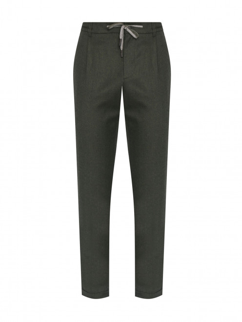 Однотонные брюки из шерсти на резинке Capobianco - Общий вид