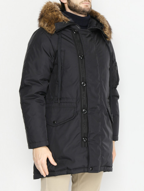 Куртка пуховая на молнии с накладными карманами Moncler - МодельВерхНиз